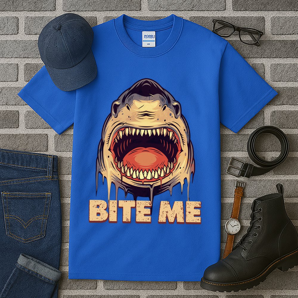 Shark Bite Me Gift Tall T-Shirt