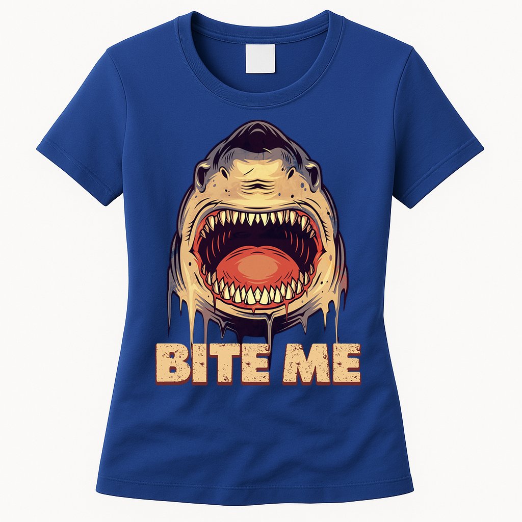 Shark Bite Me Gift Womens T-Shirt