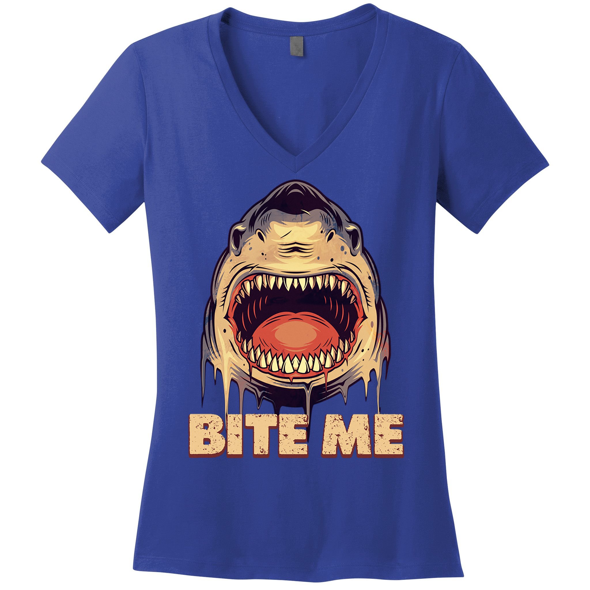 Shark Bite Me Gift Women's V-Neck T-Shirt