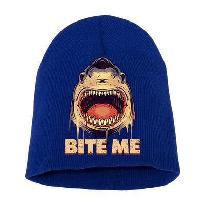 Shark Bite Me Gift Short Acrylic Beanie