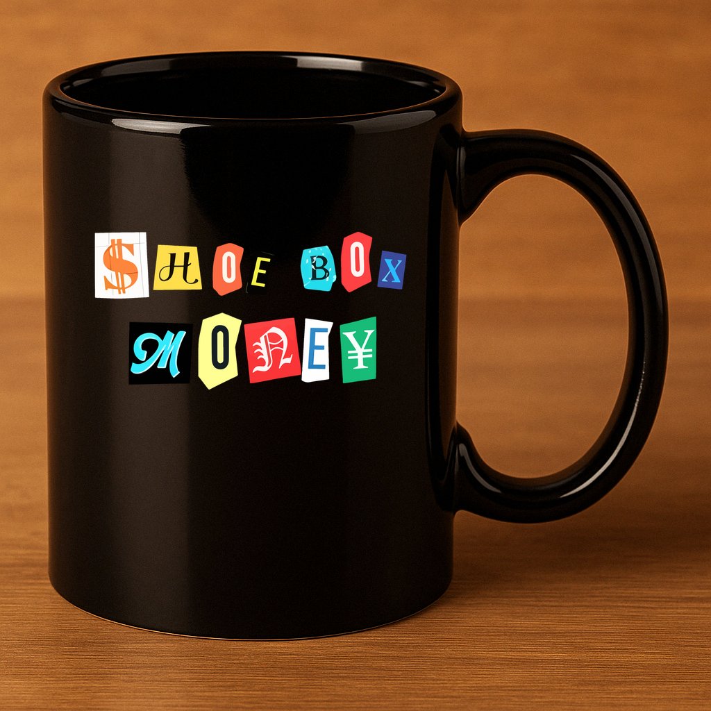 Shoe Box Money Cut Out Edition 11oz C Handle Ceramic Mug