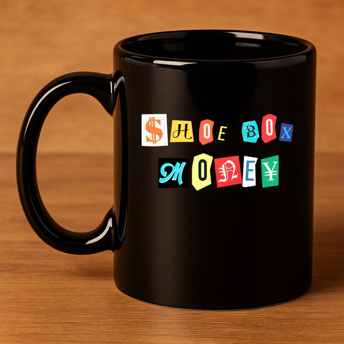 Shoe Box Money Cut Out Edition 11oz C Handle Ceramic Mug