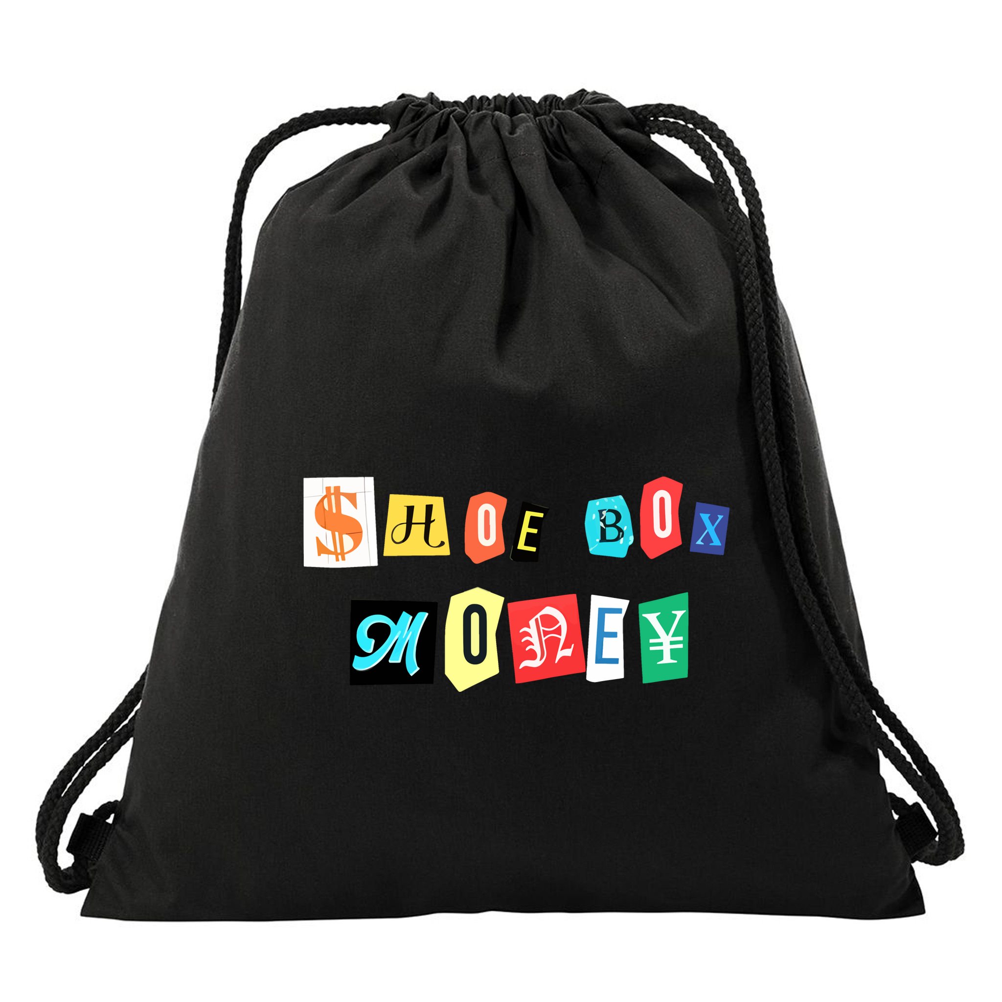 Shoe Box Money Cut Out Edition Drawstring Bag