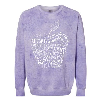 Spanish Bilingual Maestra Teacher Gift Colorblast Crewneck Sweatshirt