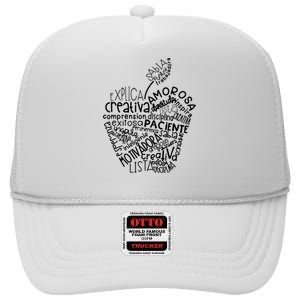 Spanish Bilingual Maestra Teacher Gift High Crown Mesh Back Trucker Hat