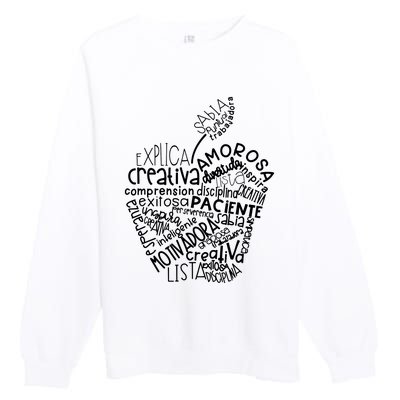 Spanish Bilingual Maestra Teacher Gift Premium Crewneck Sweatshirt