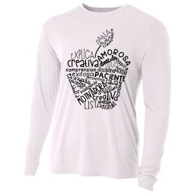 Spanish Bilingual Maestra Teacher Gift Cooling Performance Long Sleeve Crew