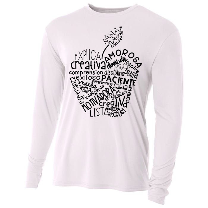 Spanish Bilingual Maestra Teacher Gift Cooling Performance Long Sleeve Crew