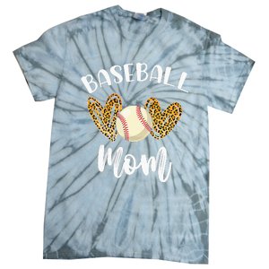 Softball Baseball Mom Leopard Tee Mother's Day Tie-Dye T-Shirt