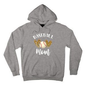 Softball Baseball Mom Leopard Tee Mother's Day Tall Hoodie