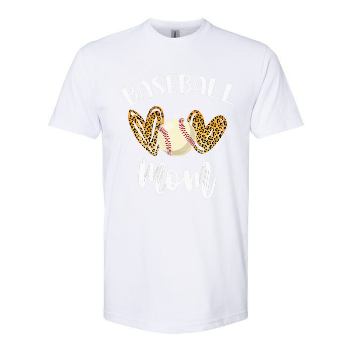 Softball Baseball Mom Leopard Tee Mother's Day Softstyle CVC T-Shirt