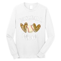 Softball Baseball Mom Leopard Tee Mother's Day Long Sleeve Shirt