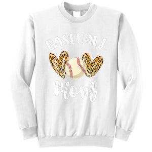 Softball Baseball Mom Leopard Tee Mother's Day Sweatshirt