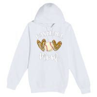 Softball Baseball Mom Leopard Tee Mother's Day Premium Pullover Hoodie