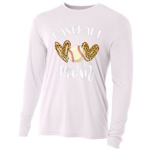 Softball Baseball Mom Leopard Tee Mother's Day Cooling Performance Long Sleeve Crew