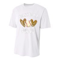 Softball Baseball Mom Leopard Tee Mother's Day Performance Sprint T-Shirt