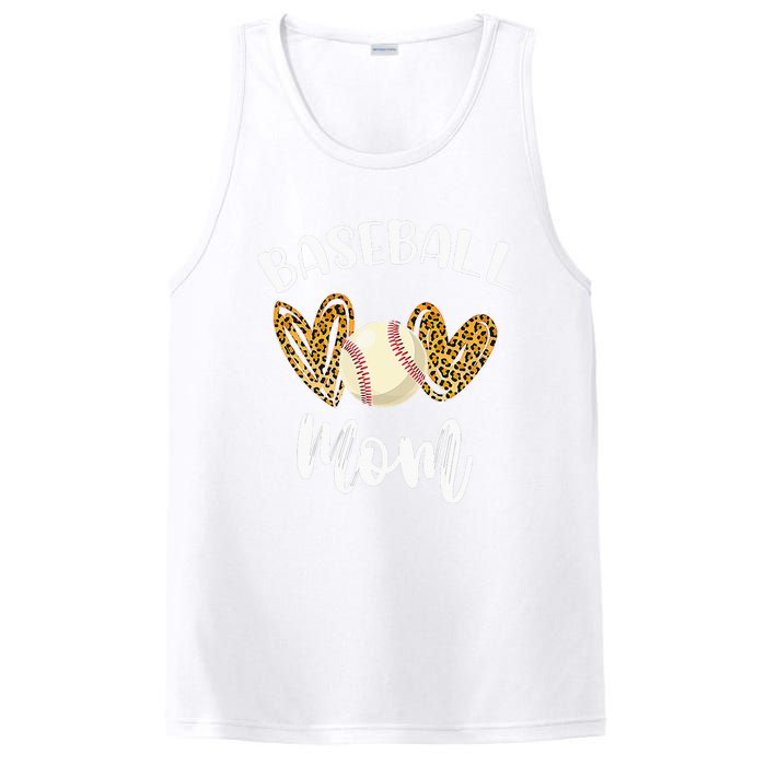 Softball Baseball Mom Leopard Tee Mother's Day PosiCharge Competitor Tank