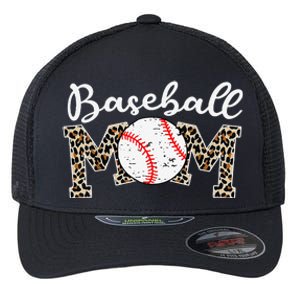 Softball Baseball Mom Leopard Mothers Day Flexfit Unipanel Trucker Cap