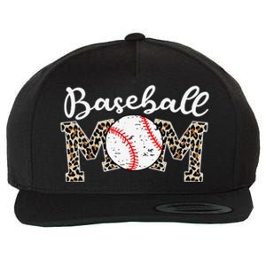 Softball Baseball Mom Leopard Mothers Day Wool Snapback Cap