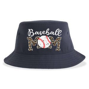 Softball Baseball Mom Leopard Mothers Day Sustainable Bucket Hat