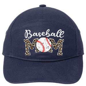 Softball Baseball Mom Leopard Mothers Day 7-Panel Snapback Hat