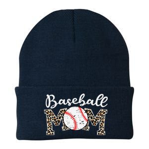 Softball Baseball Mom Leopard Mothers Day Knit Cap Winter Beanie