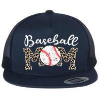 Softball Baseball Mom Leopard Mothers Day Flat Bill Trucker Hat