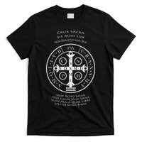 Saint Benedict Medal With Latin Prayer Religious Christian T-Shirt