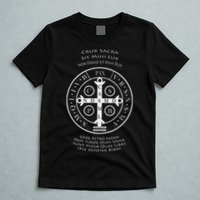 Saint Benedict Medal With Latin Prayer Religious Christian T-Shirt