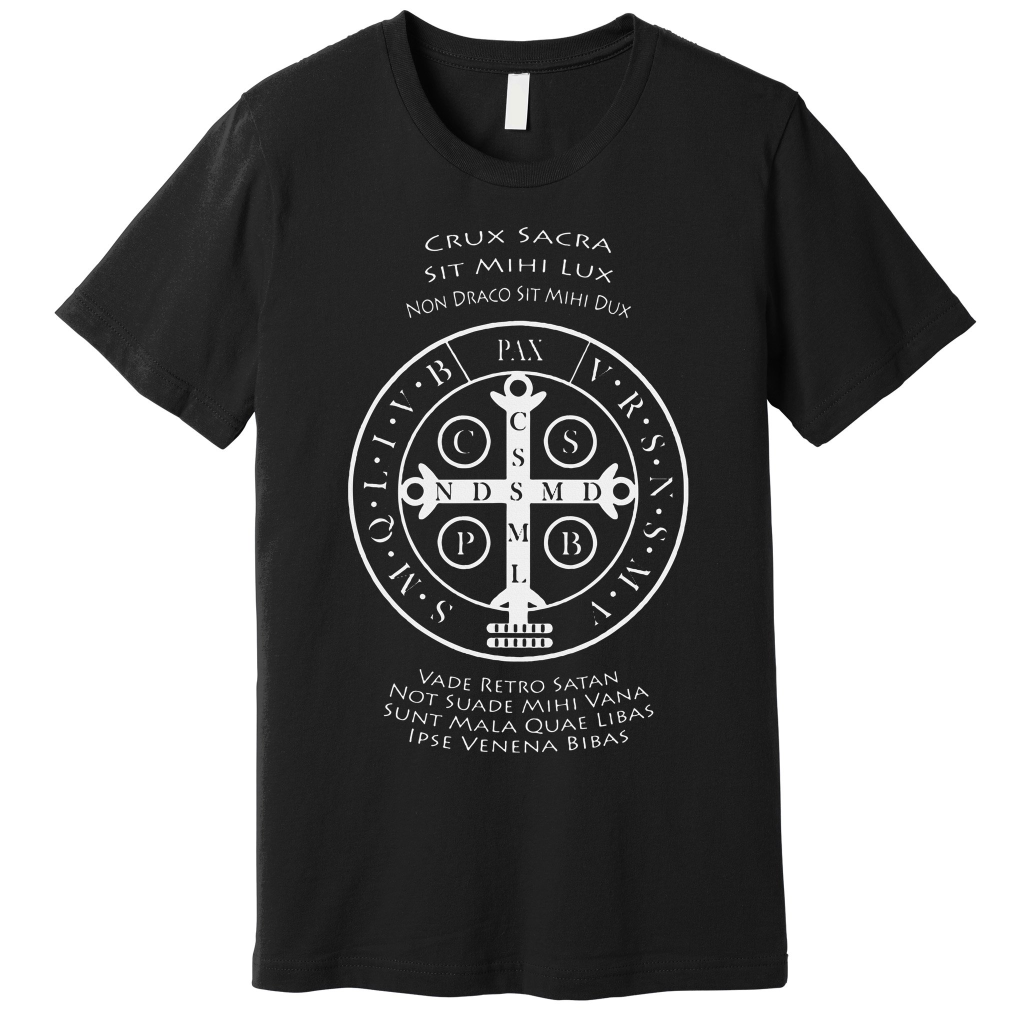 Saint Benedict Medal With Latin Prayer Religious Christian Premium T-Shirt