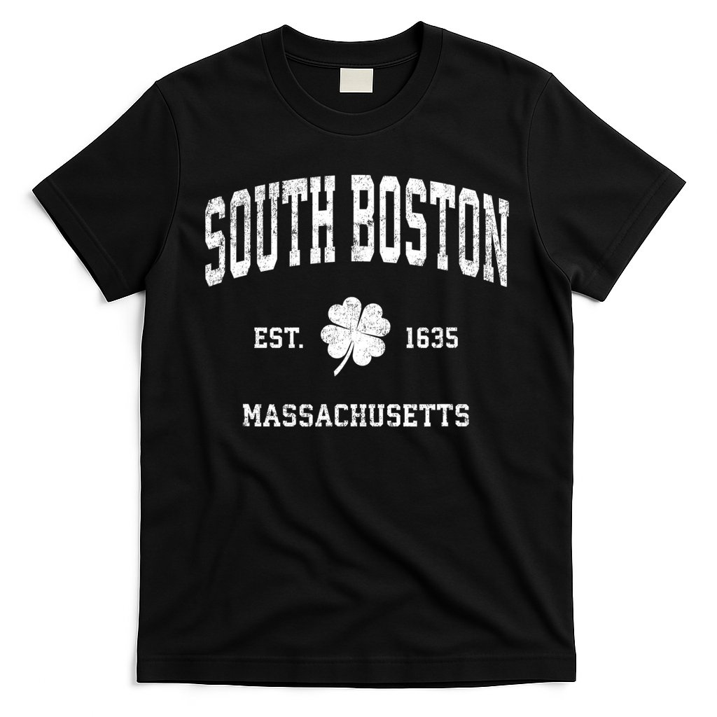 South Boston Massachusetts Vintage Shamrock Sports T-Shirt