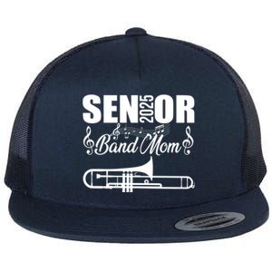 Senior Band Mom 2025 Marching Band Class Of 2025 Trombone Gift Flat Bill Trucker Hat