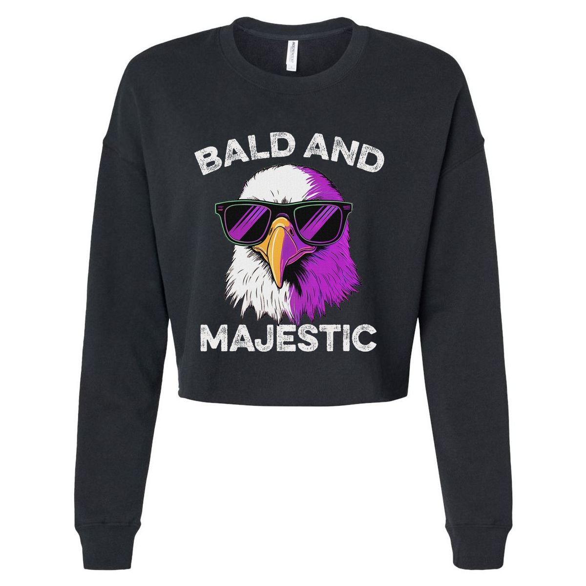 Sexy Bald Majestic Dad Husband Grandpa Joke Cropped Pullover Crew
