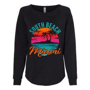 South Beach Miami Florida Sunset Vacation Distressed Grunge Cool Gift Womens California Wash Sweatshirt