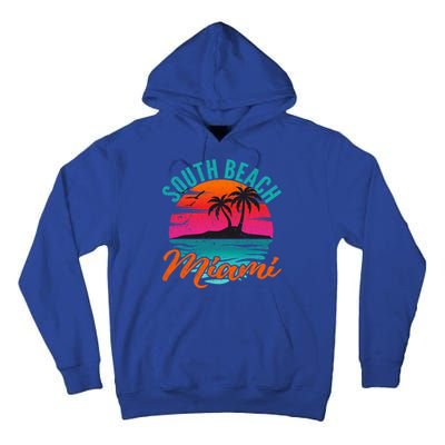 South Beach Miami Florida Sunset Vacation Distressed Grunge Cool Gift Tall Hoodie