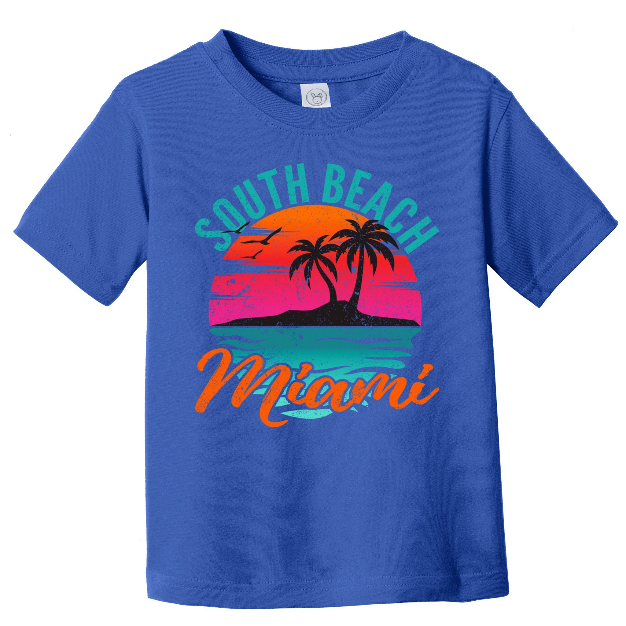 South Beach Miami Florida Sunset Vacation Distressed Grunge Cool Gift Toddler T-Shirt