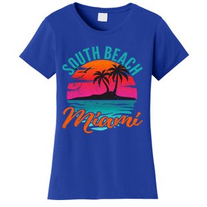 South Beach Miami Florida Sunset Vacation Distressed Grunge Cool Gift Women's T-Shirt