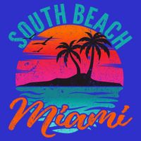 South Beach Miami Florida Sunset Vacation Distressed Grunge Cool Gift Womens T-Shirt