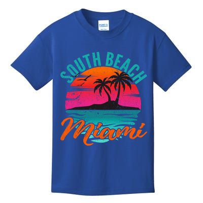 South Beach Miami Florida Sunset Vacation Distressed Grunge Cool Gift Kids T-Shirt