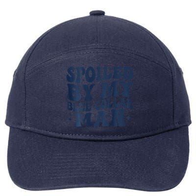 Spoiled By My Blue Collar Man Groovy Wife (On Back) 7-Panel Snapback Hat