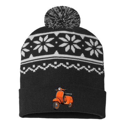 Scooter Bike Motorbike Scoot Moped Scooter USA-Made Snowflake Beanie