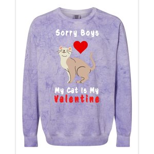 Sorry Boys My Cat Is My Valentine Cute Colorblast Crewneck Sweatshirt