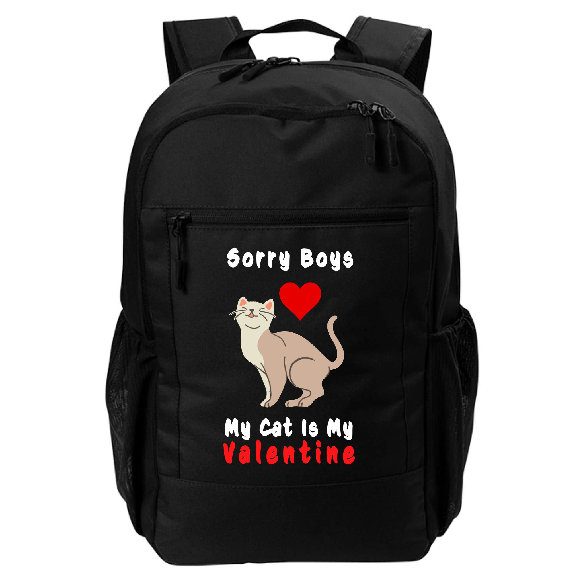 Sorry Boys My Cat Is My Valentine Cute Backpack
