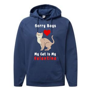 Sorry Boys My Cat Is My Valentine Cute Performance Fleece Hoodie