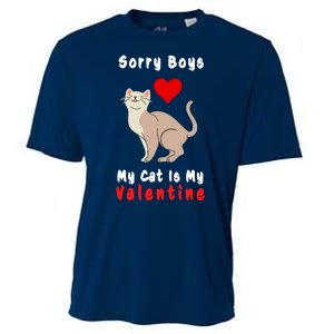 Sorry Boys My Cat Is My Valentine Cute Cooling Performance Crew T-Shirt