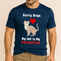 Sorry Boys My Cat Is My Valentine Cute Cooling Performance Crew T-Shirt