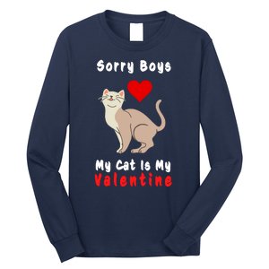 Sorry Boys My Cat Is My Valentine Cute Long Sleeve Shirt