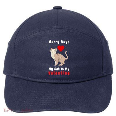 Sorry Boys My Cat Is My Valentine Cute 7-Panel Snapback Hat