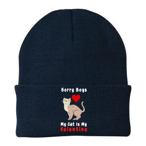 Sorry Boys My Cat Is My Valentine Cute Knit Cap Winter Beanie