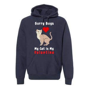 Sorry Boys My Cat Is My Valentine Cute Premium Hoodie